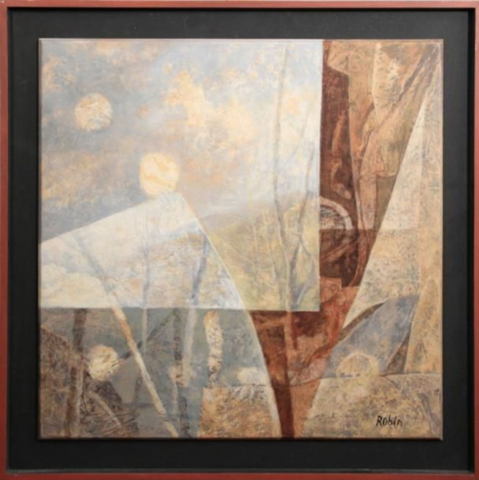 Composition - Huile sur panneau, signée en bas à droite - 51 x 52 cm - 1990 - Collection personnelle